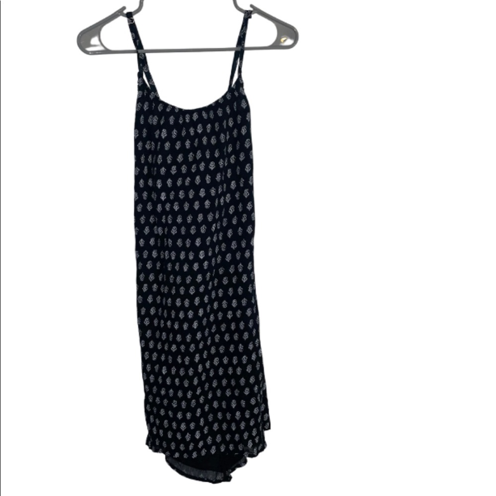 Black dress with white print